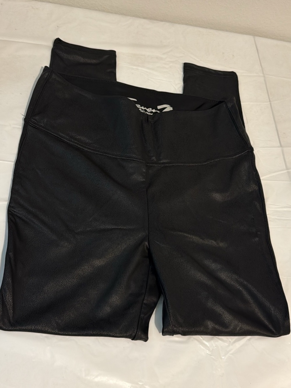 LG Black Faux Leather Leggings with Signature Waistband